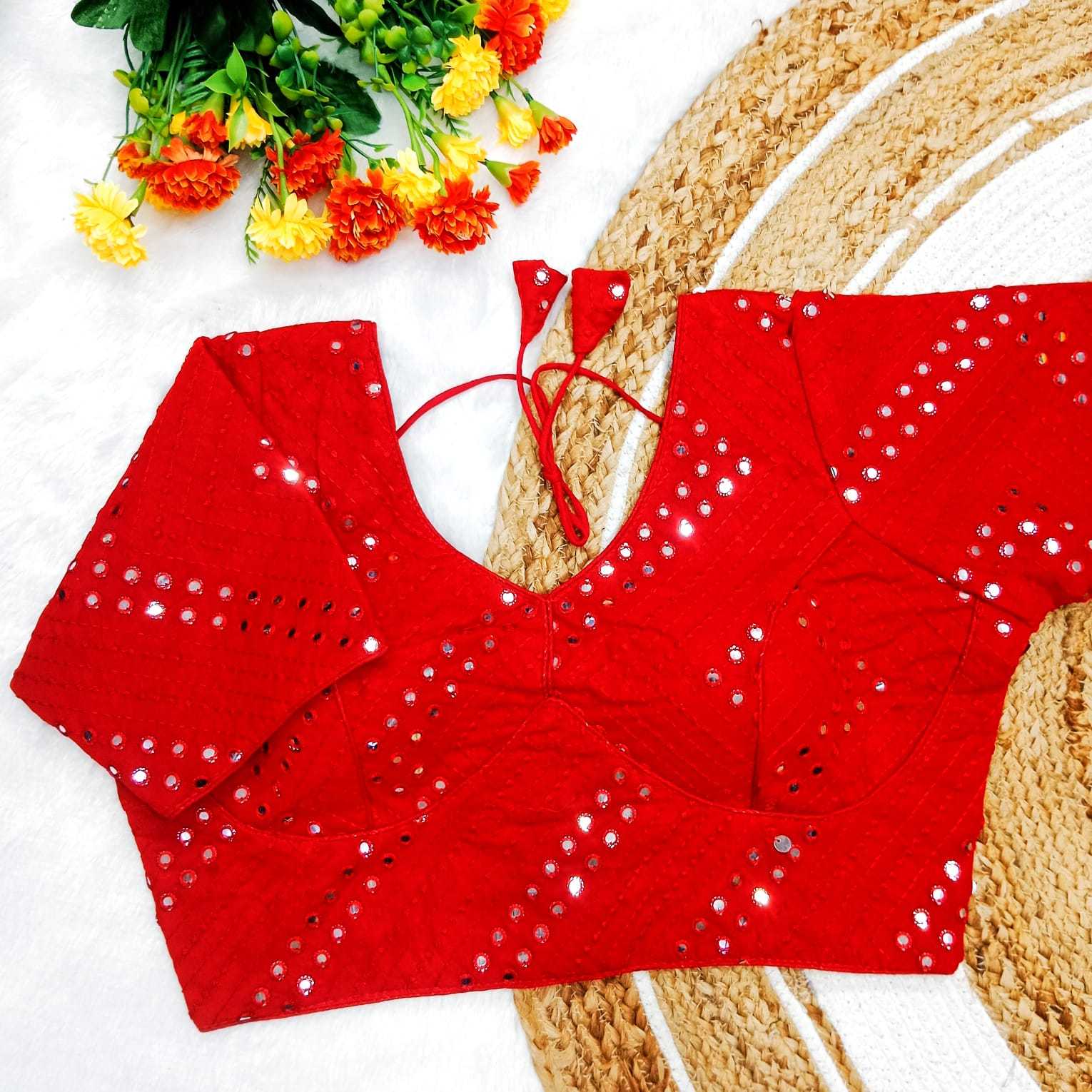 pr georgette mirror work part 2 readymade fancy blouse catalog