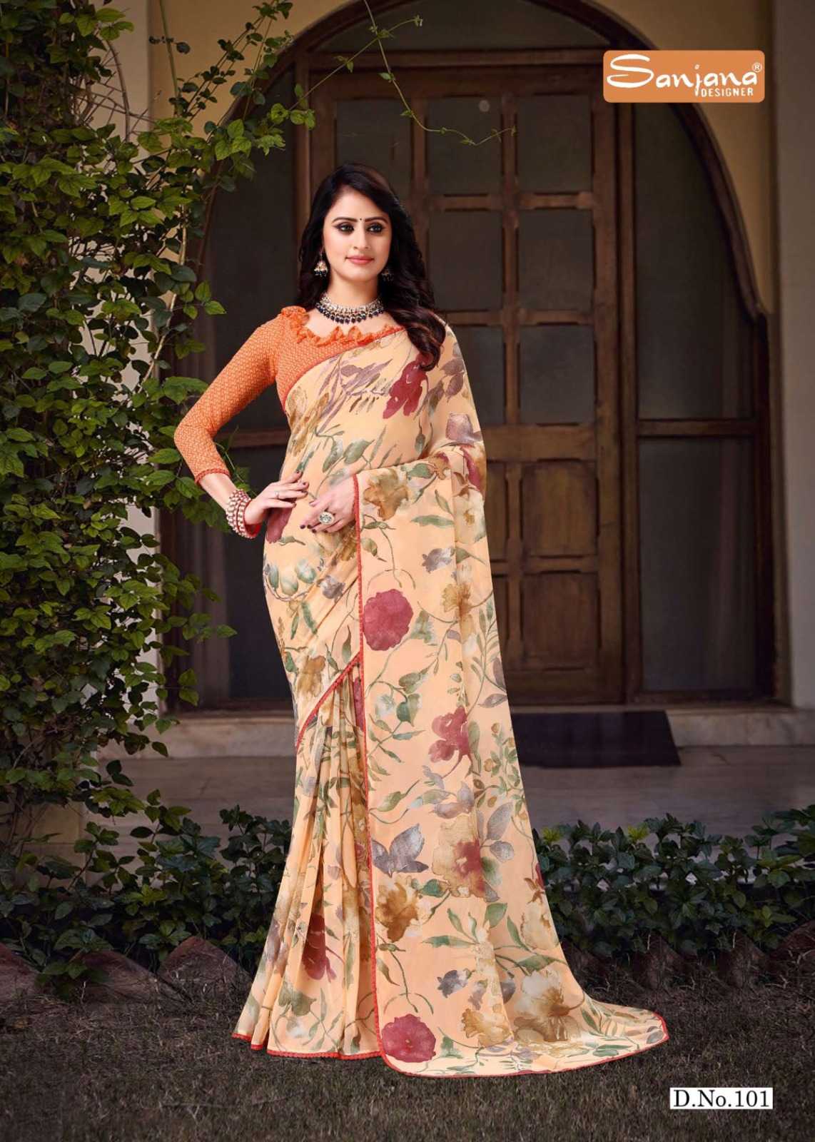 sanjana designer saymore casual weightless sarees catalog
