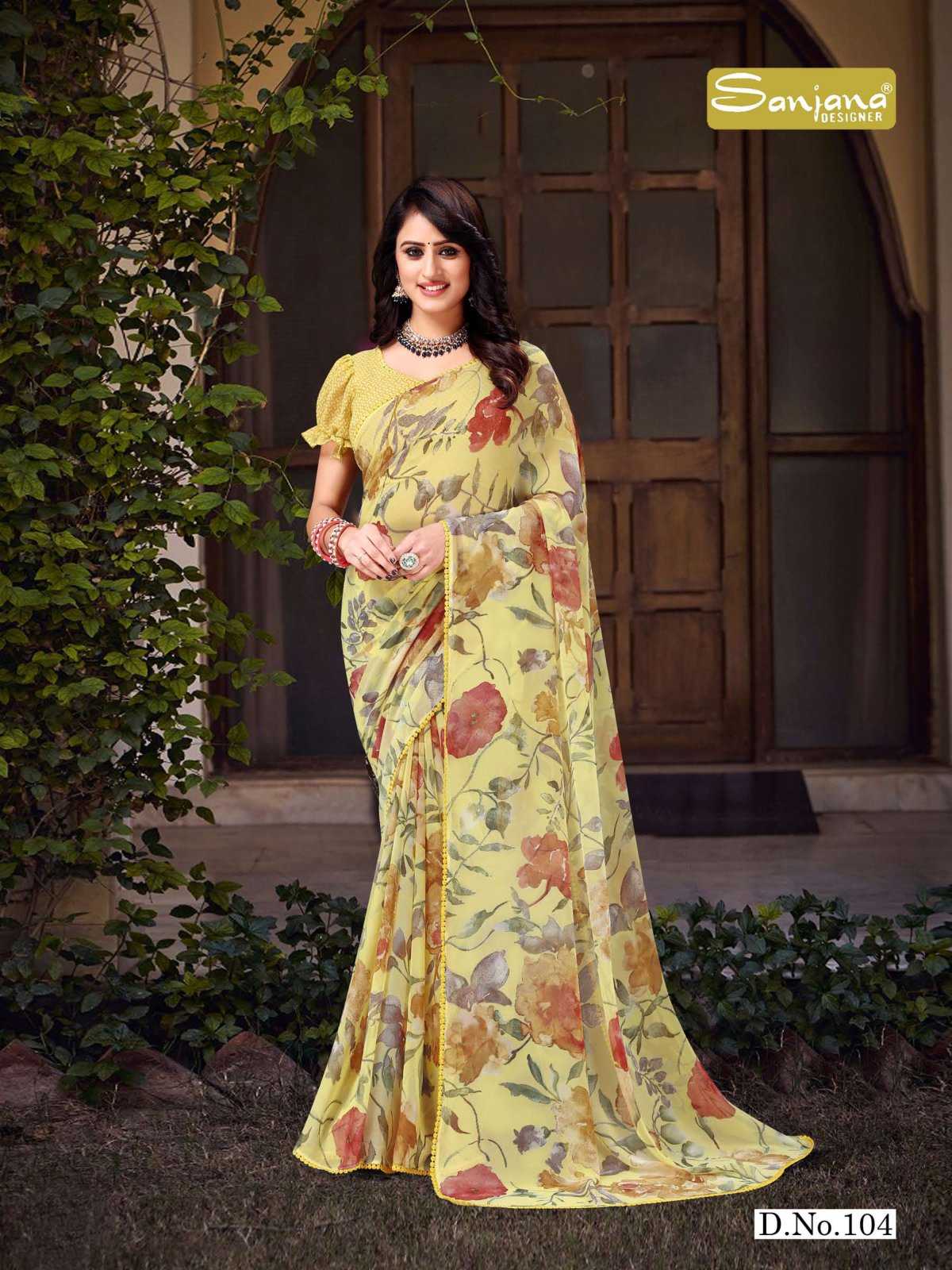 sanjana designer saymore casual weightless sarees catalog