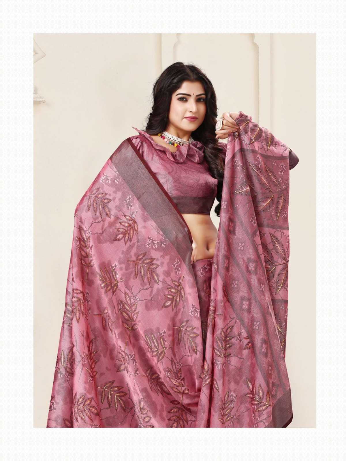 universal vol 5 by sanjana designer adorable fancy brasso foil sarees catalog