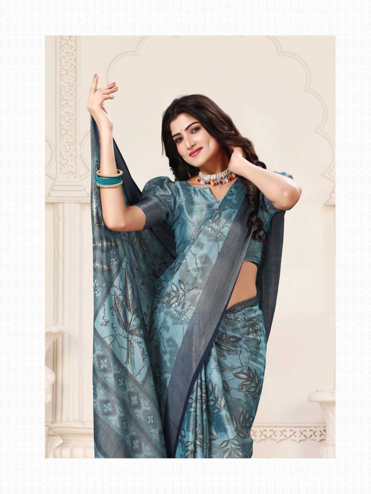 universal vol 5 by sanjana designer adorable fancy brasso foil sarees catalog