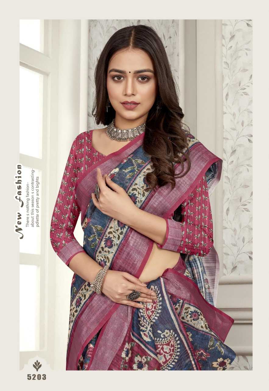 vinamra corazo cotton fancy printed sarees supplier