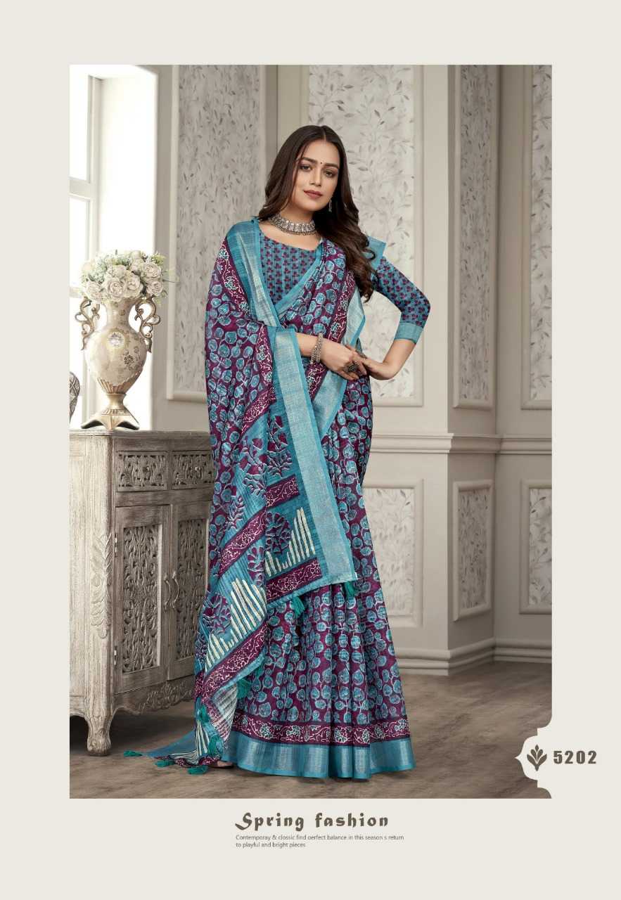 vinamra corazo cotton fancy printed sarees supplier