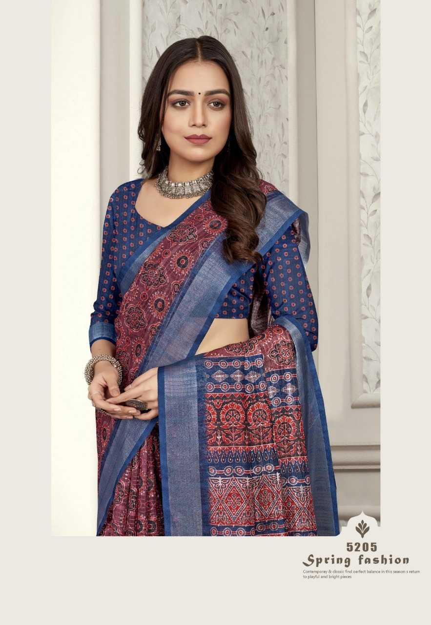 vinamra corazo cotton fancy printed sarees supplier