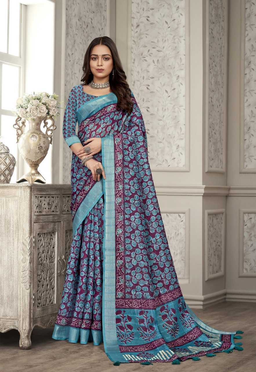 vinamra corazo cotton fancy printed sarees supplier