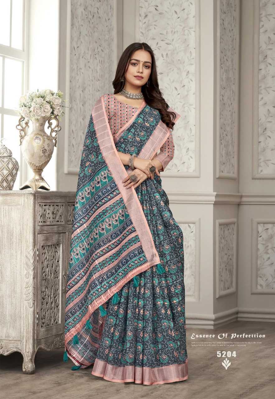 vinamra corazo cotton fancy printed sarees supplier