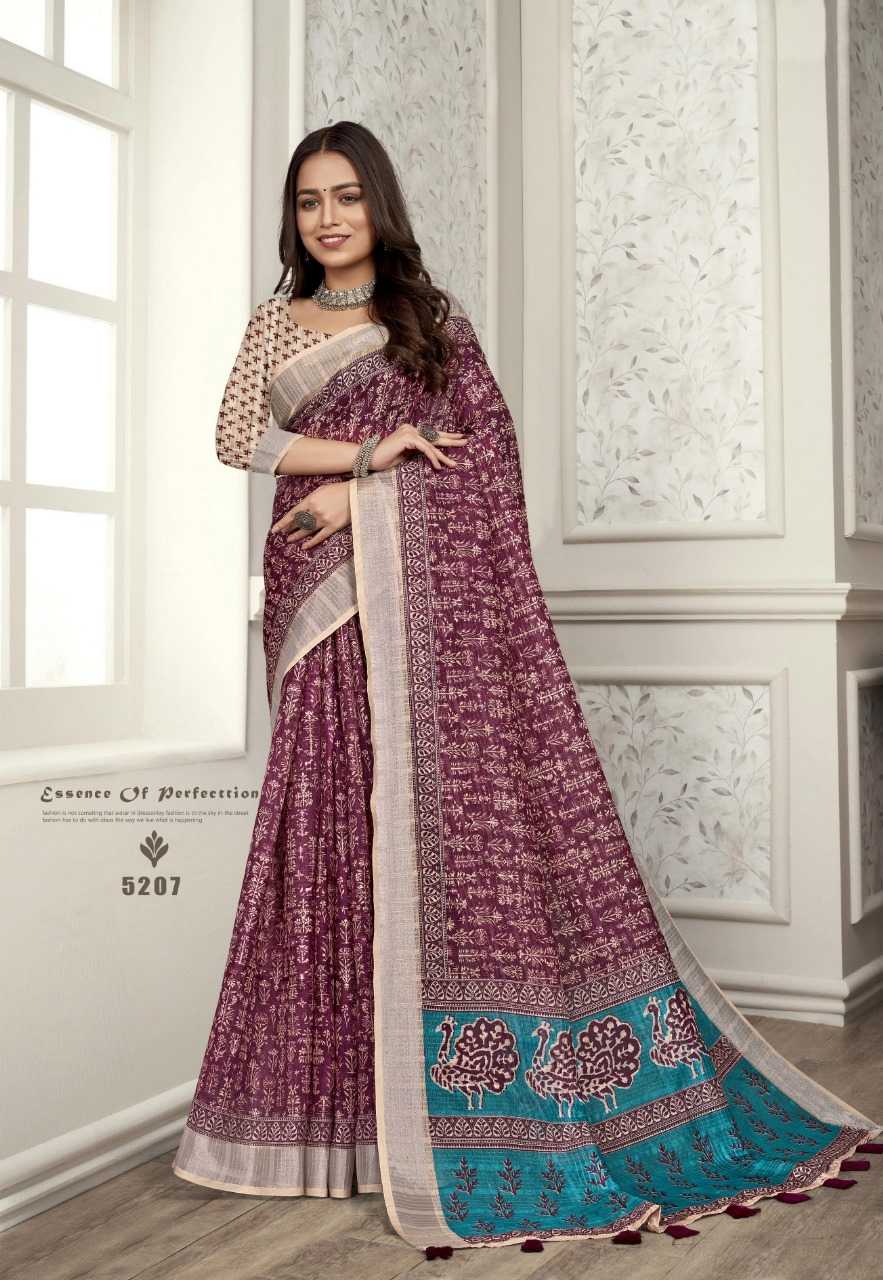 vinamra corazo cotton fancy printed sarees supplier