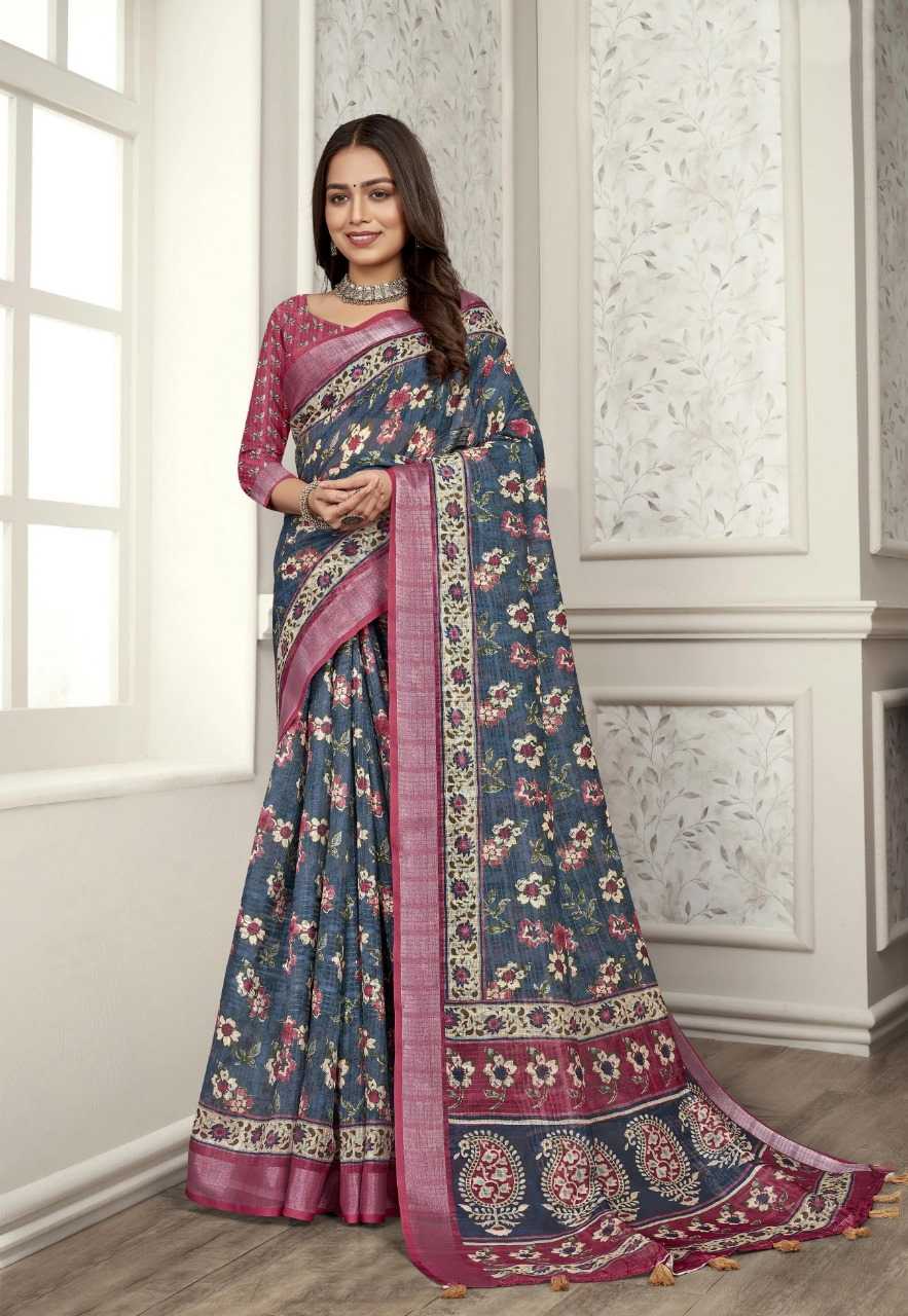 vinamra corazo cotton fancy printed sarees supplier