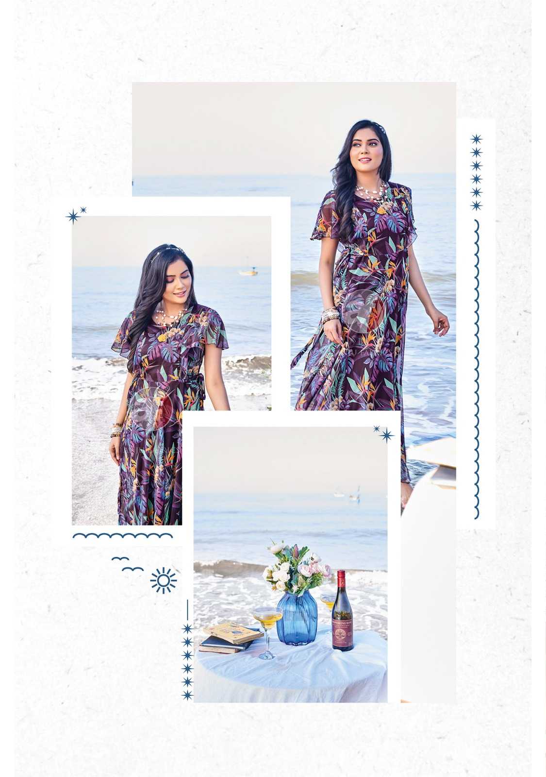 anju fab coral charm vol 4 readymade party wear digital print long dress