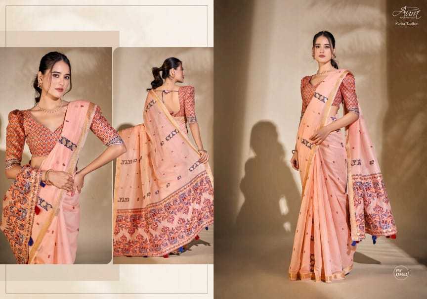 aura parisa cotton style with comfortable sarees catalog 