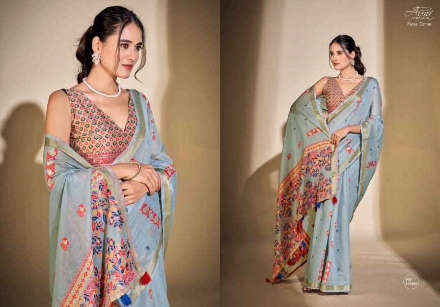 aura parisa cotton style with comfortable sarees catalog 