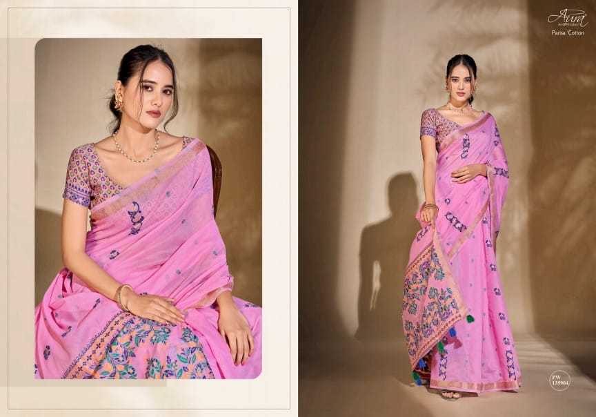 aura parisa cotton style with comfortable sarees catalog 
