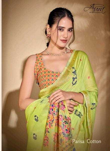 aura parisa cotton style with comfortable sarees catalog 