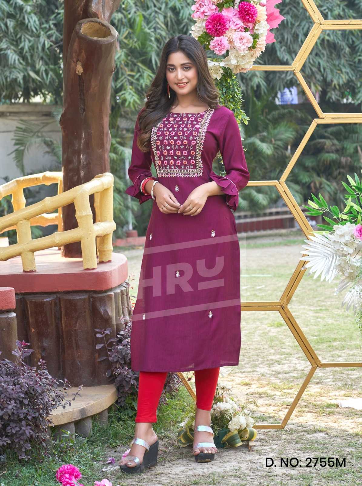 hru india bunty and bubli vol 2 designer kantha work stitch kurti catalog