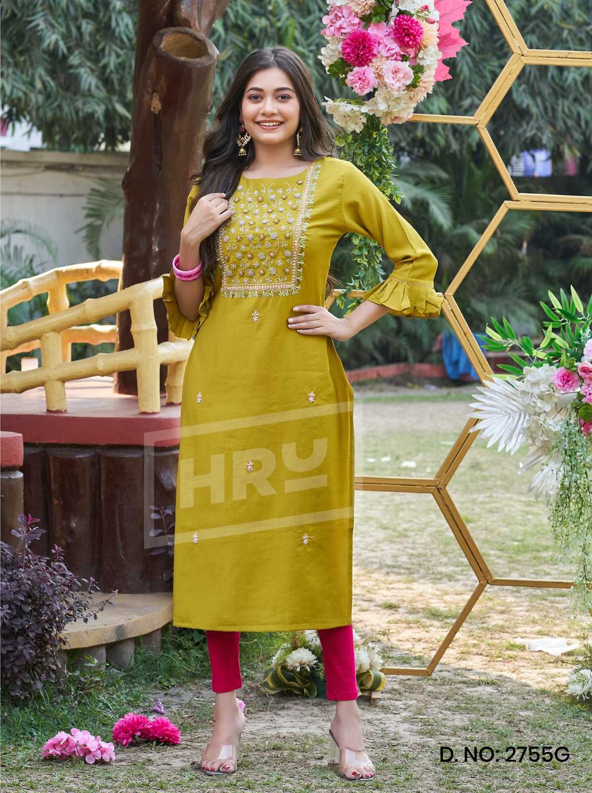 hru india bunty and bubli vol 2 designer kantha work stitch kurti catalog