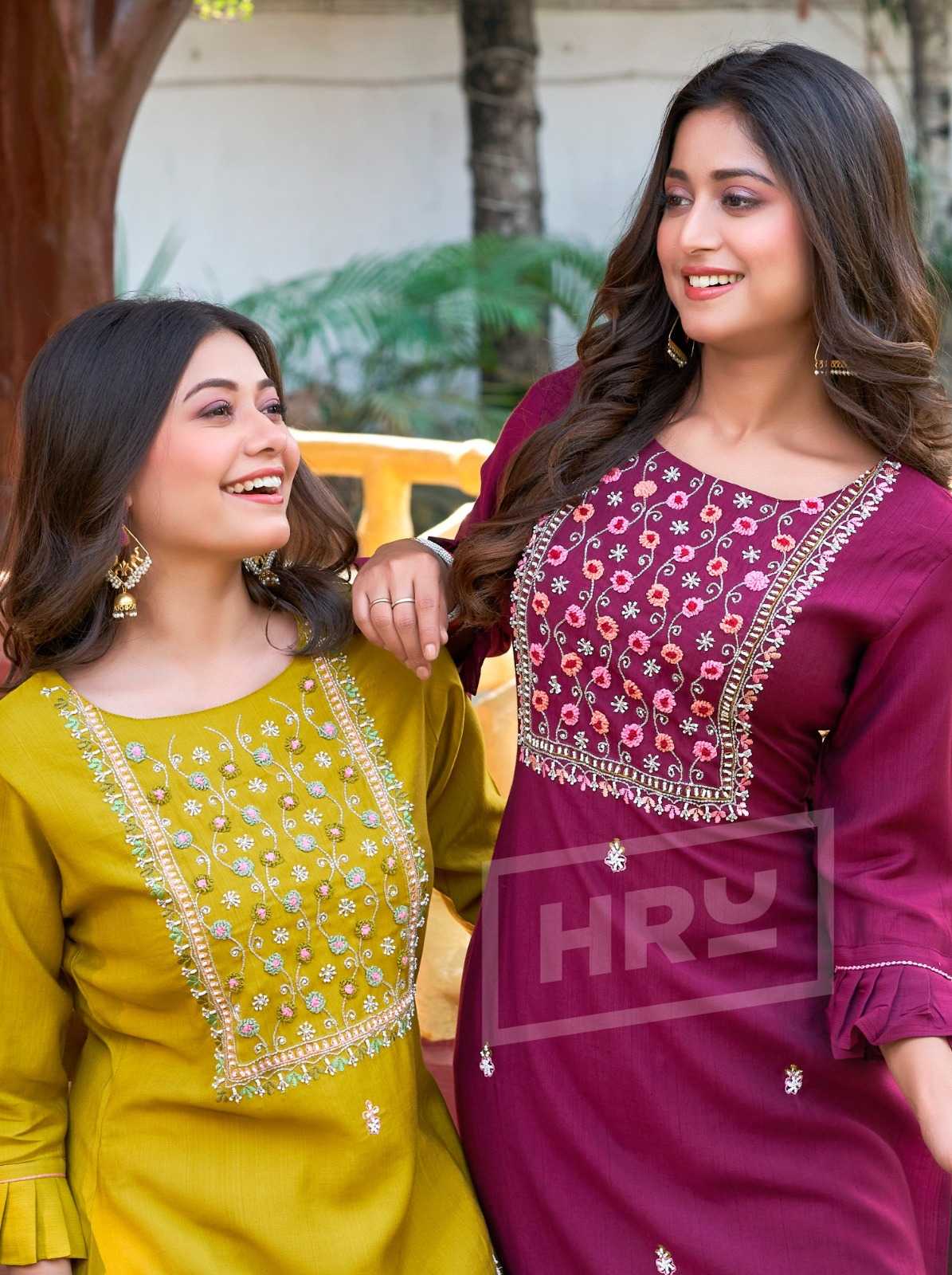 hru india bunty and bubli vol 2 designer kantha work stitch kurti catalog