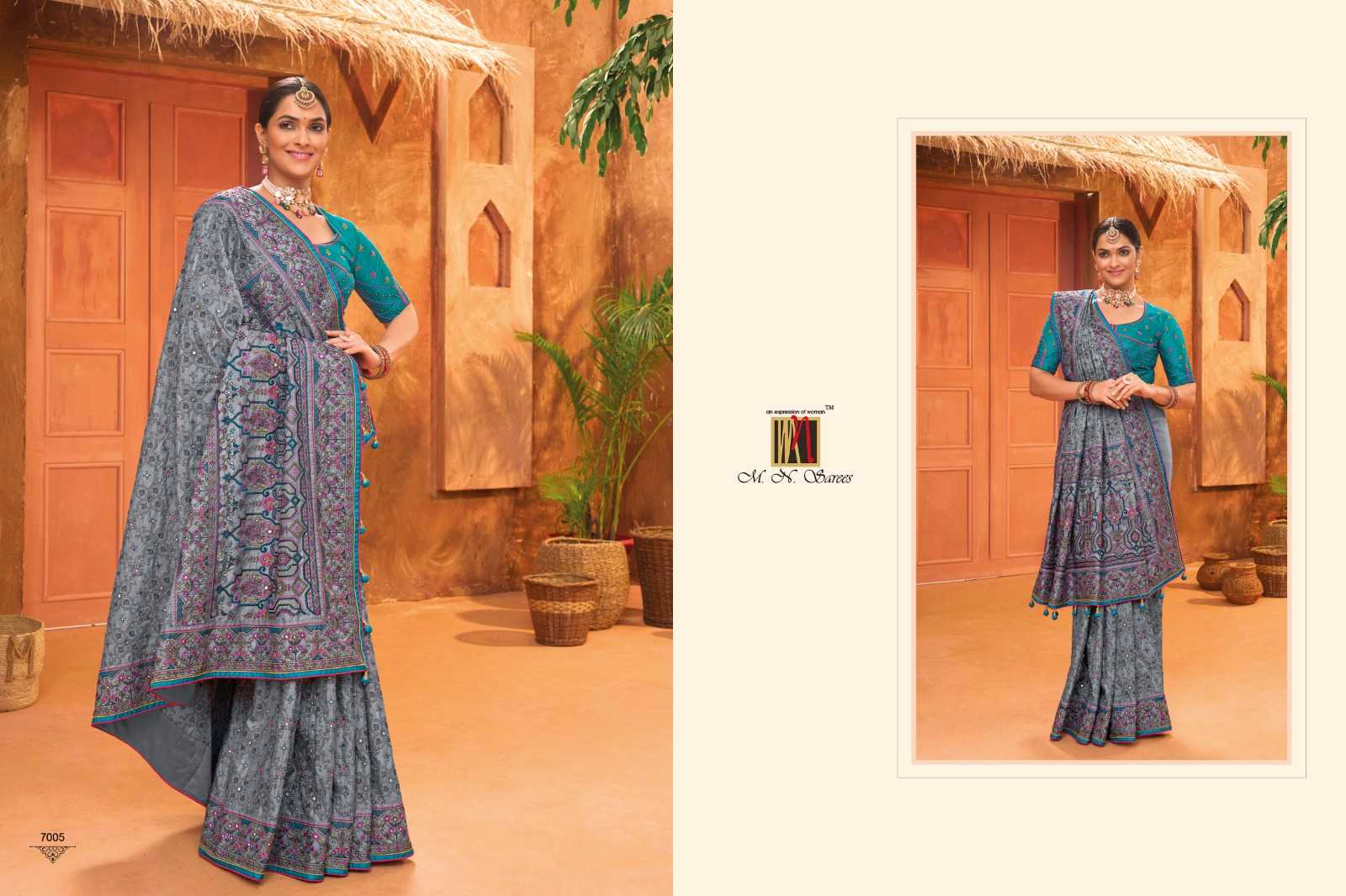 kachhi work vol 5 by mn saree gorgeous hand embroidery work traditional sarees