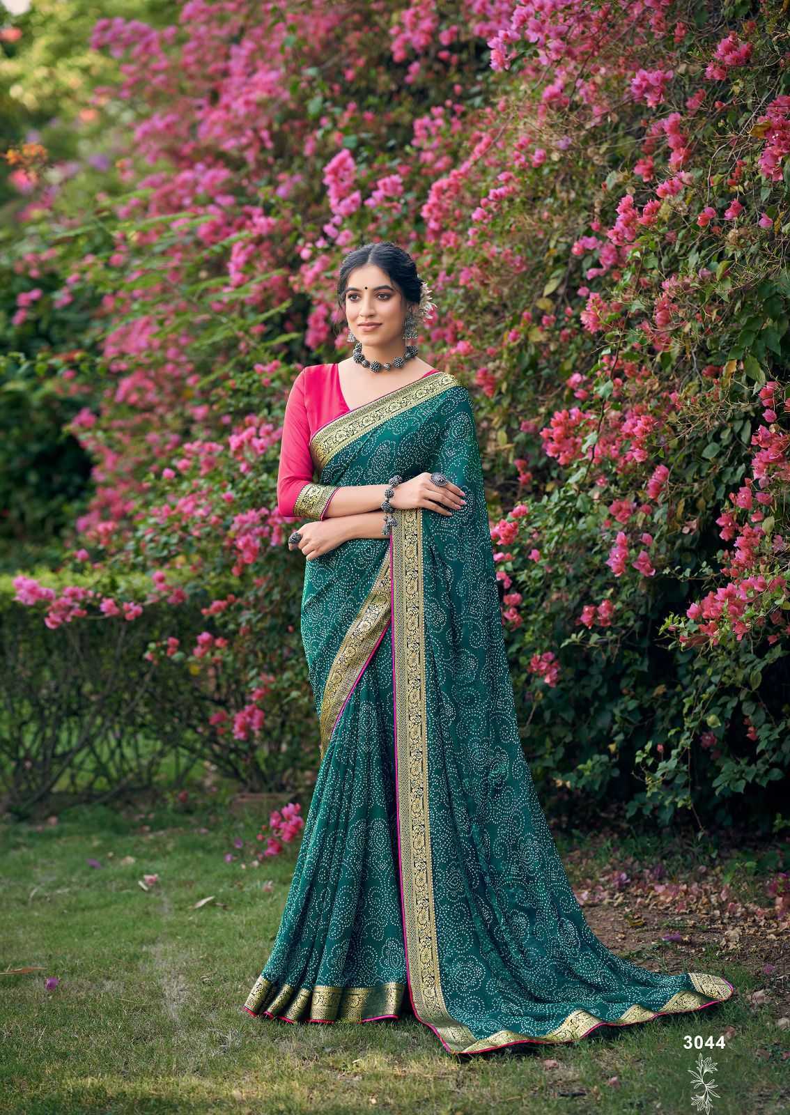 kashvi creation garima new catalog georgette bandhej print sarees 