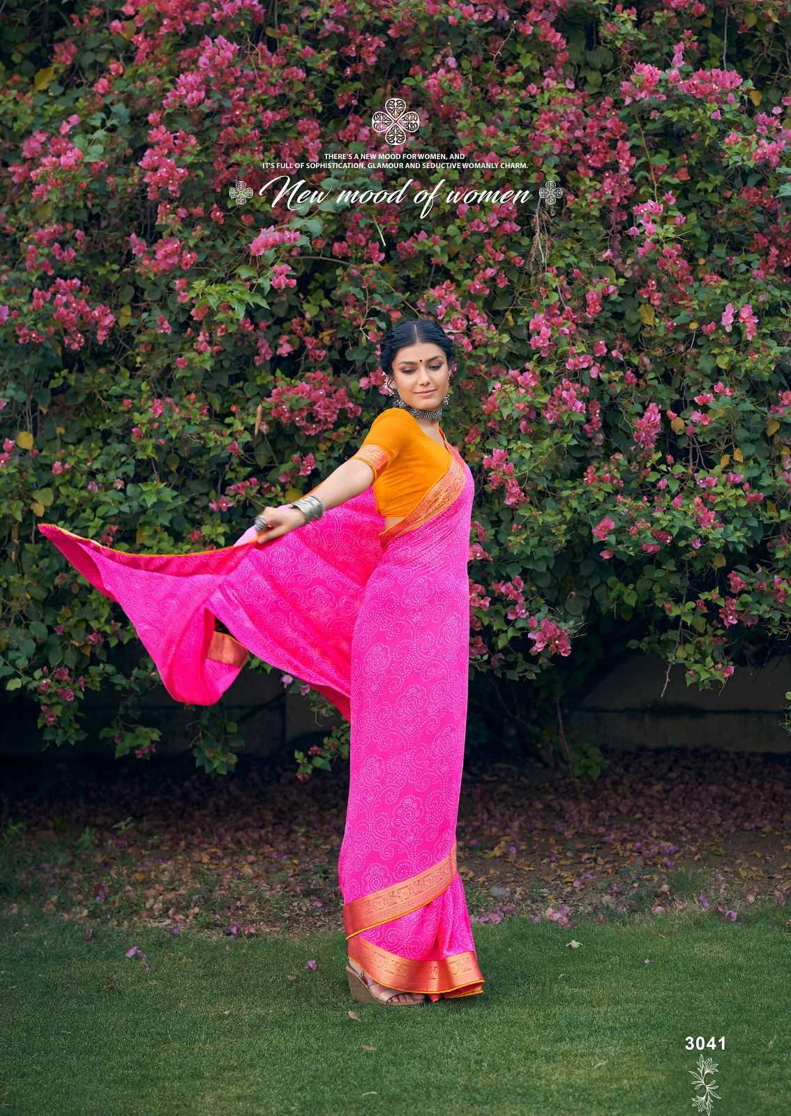 kashvi creation garima new catalog georgette bandhej print sarees 