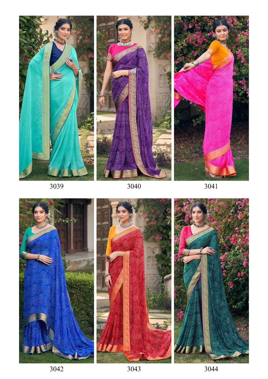 kashvi creation garima new catalog georgette bandhej print sarees 