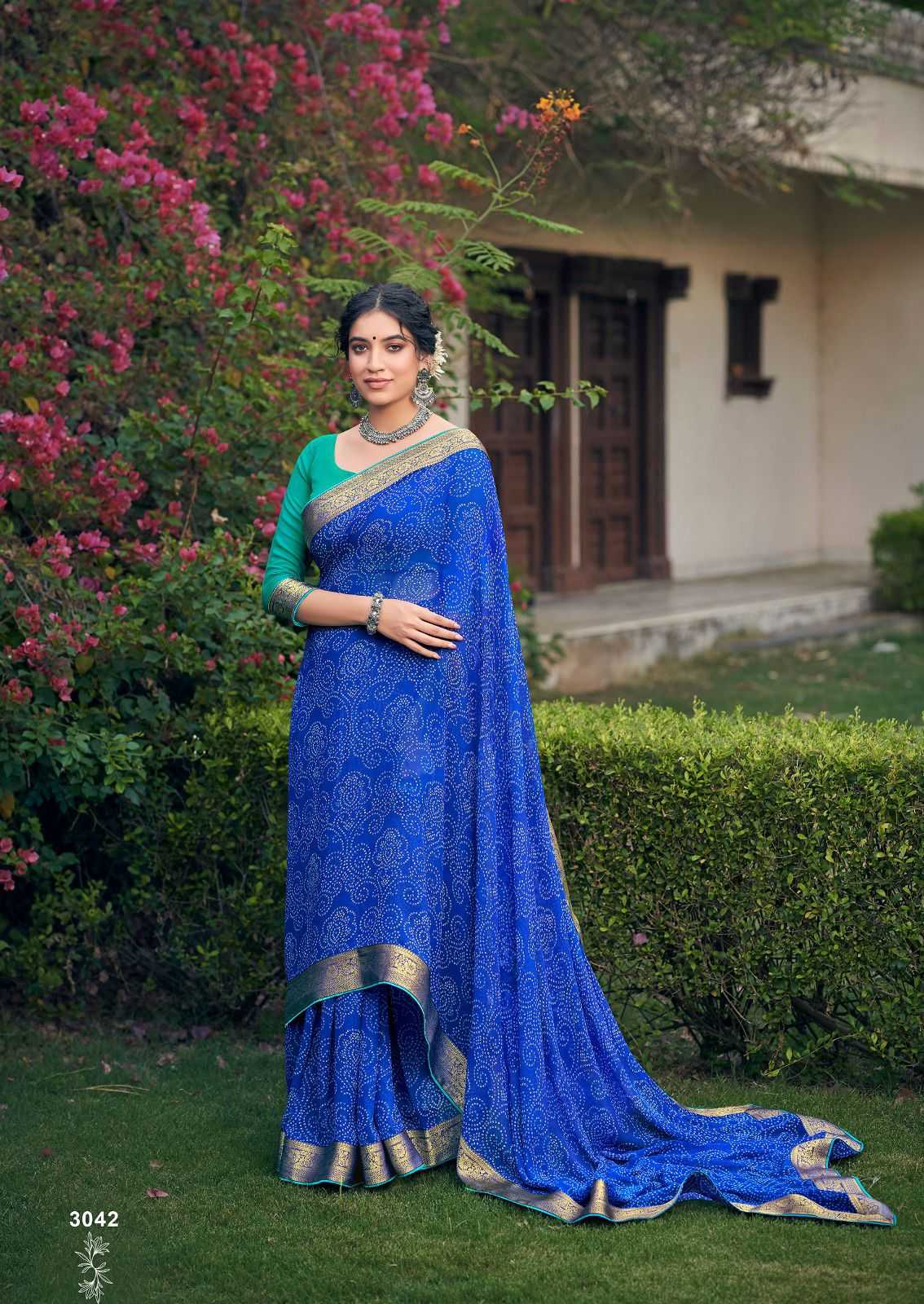 kashvi creation garima new catalog georgette bandhej print sarees 