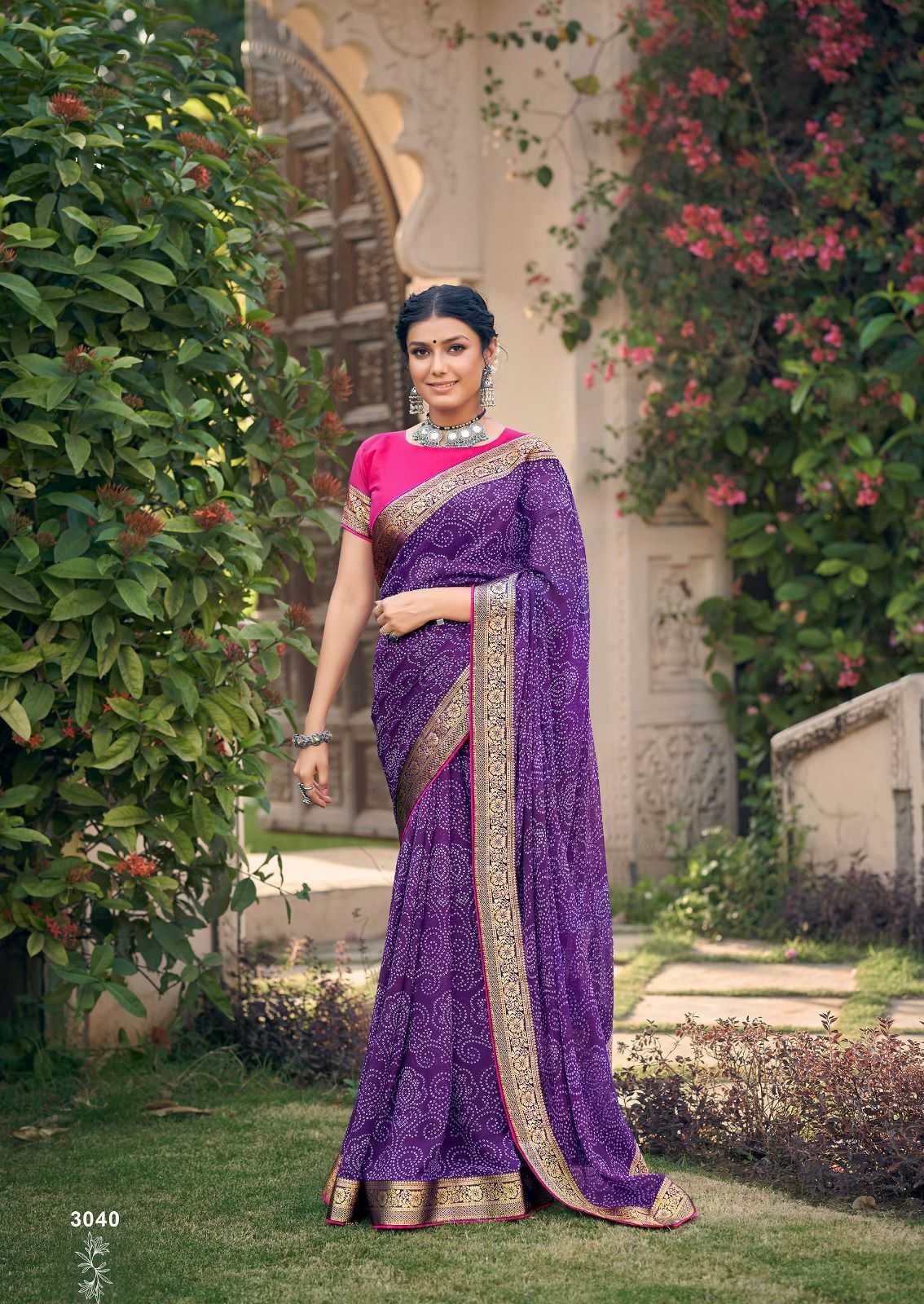 kashvi creation garima new catalog georgette bandhej print sarees 