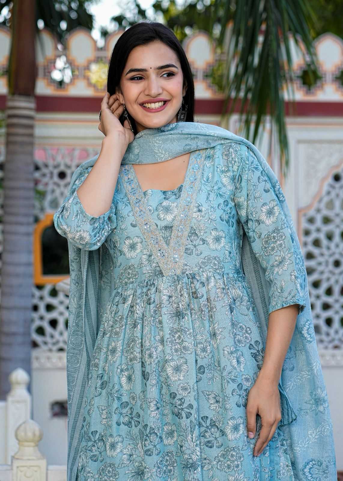 pr heritage nyra 3pcs set work adorable readymade nayra cut salwar suit combo set