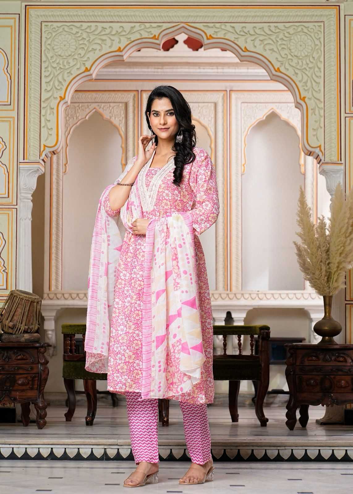 pr heritage nyra 3pcs set work adorable readymade nayra cut salwar suit combo set