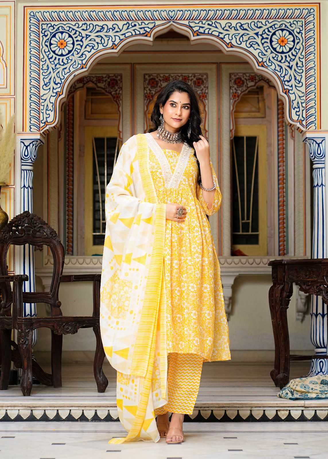 pr heritage nyra 3pcs set work adorable readymade nayra cut salwar suit combo set