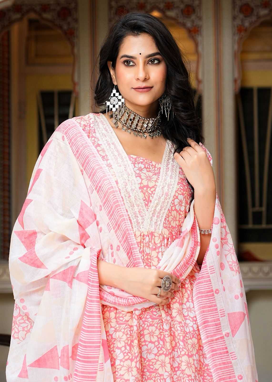 pr heritage nyra 3pcs set work adorable readymade nayra cut salwar suit combo set