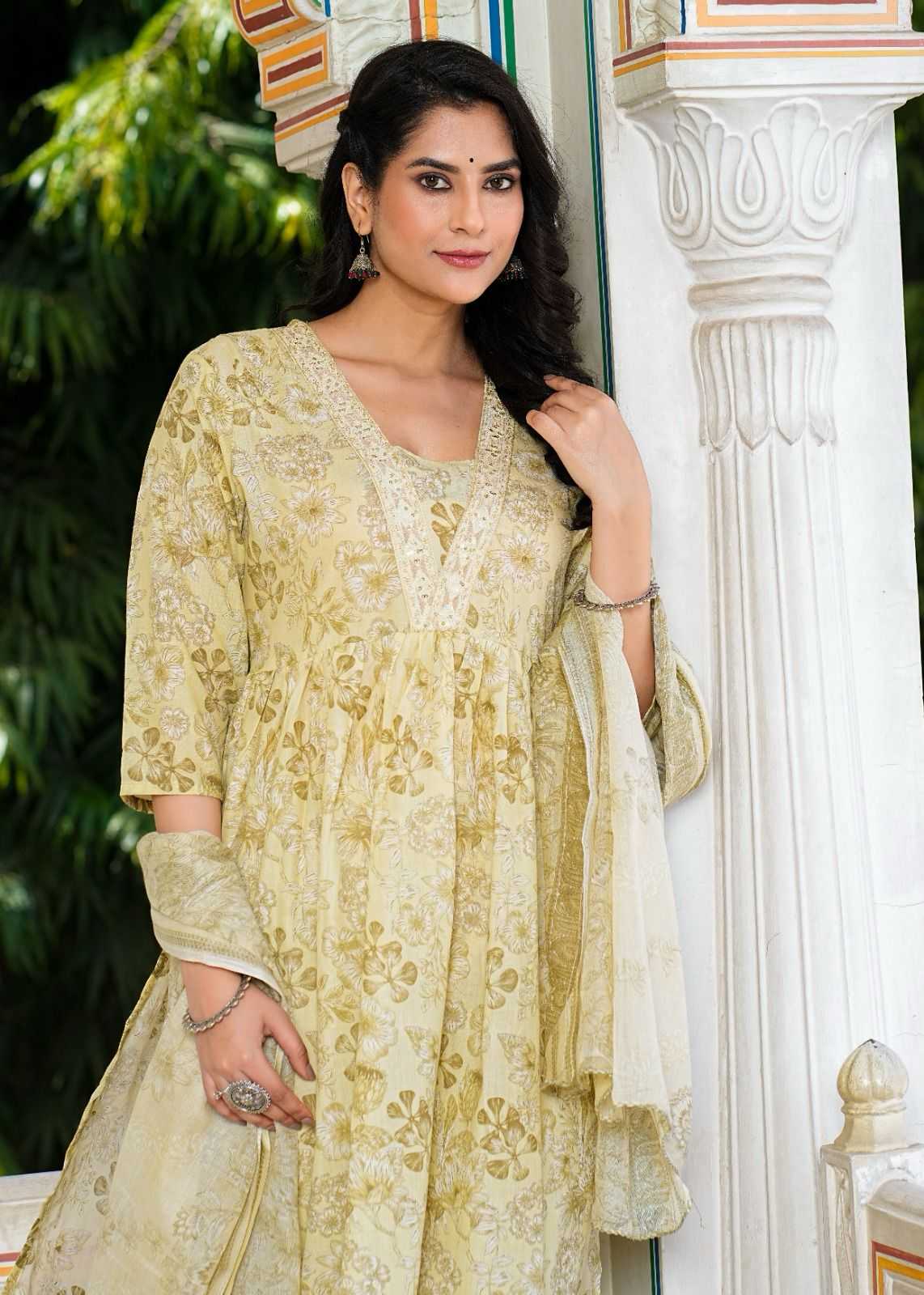 pr heritage nyra 3pcs set work adorable readymade nayra cut salwar suit combo set