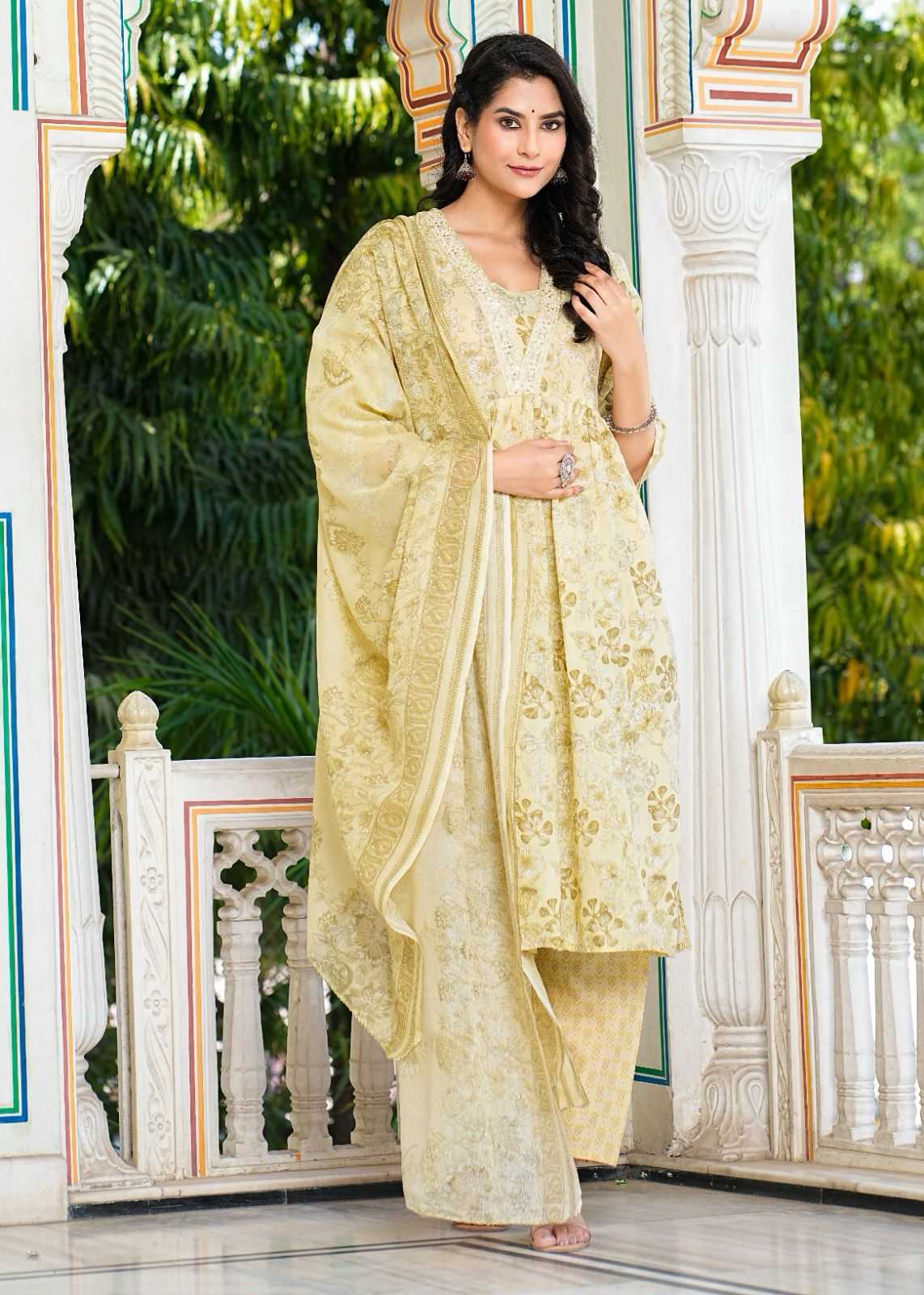 pr heritage nyra 3pcs set work adorable readymade nayra cut salwar suit combo set