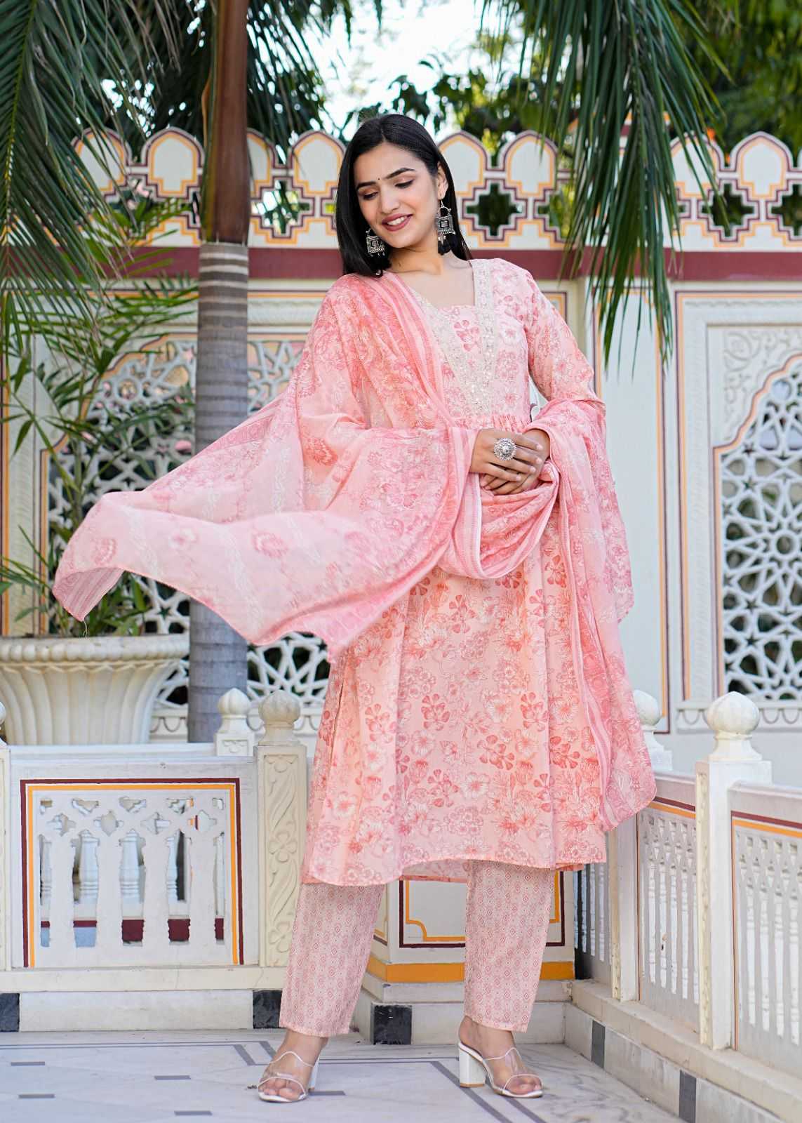 pr heritage nyra 3pcs set work adorable readymade nayra cut salwar suit combo set