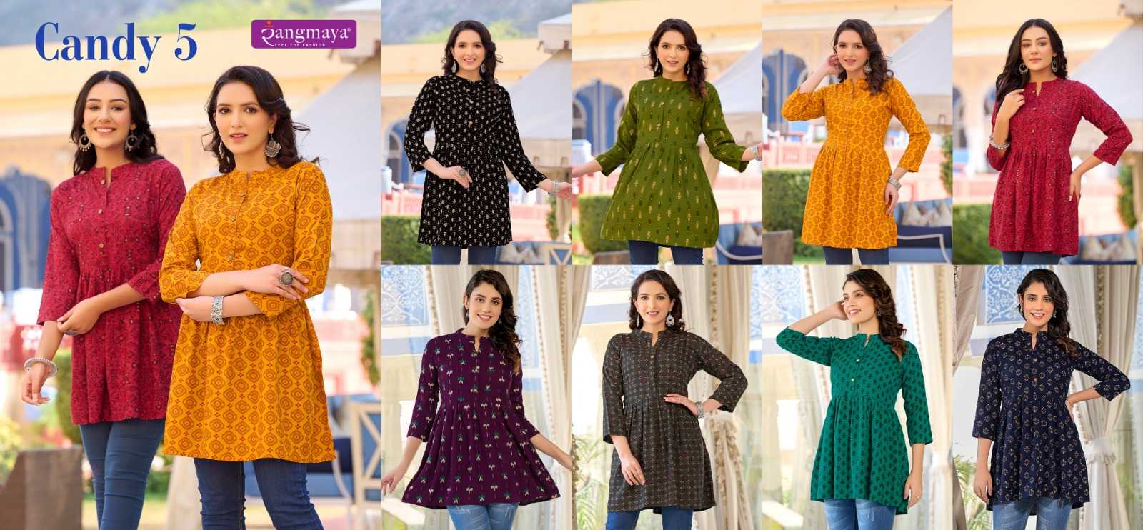rangmaya candy vol 5 beautiful readymade girls short top catalog
