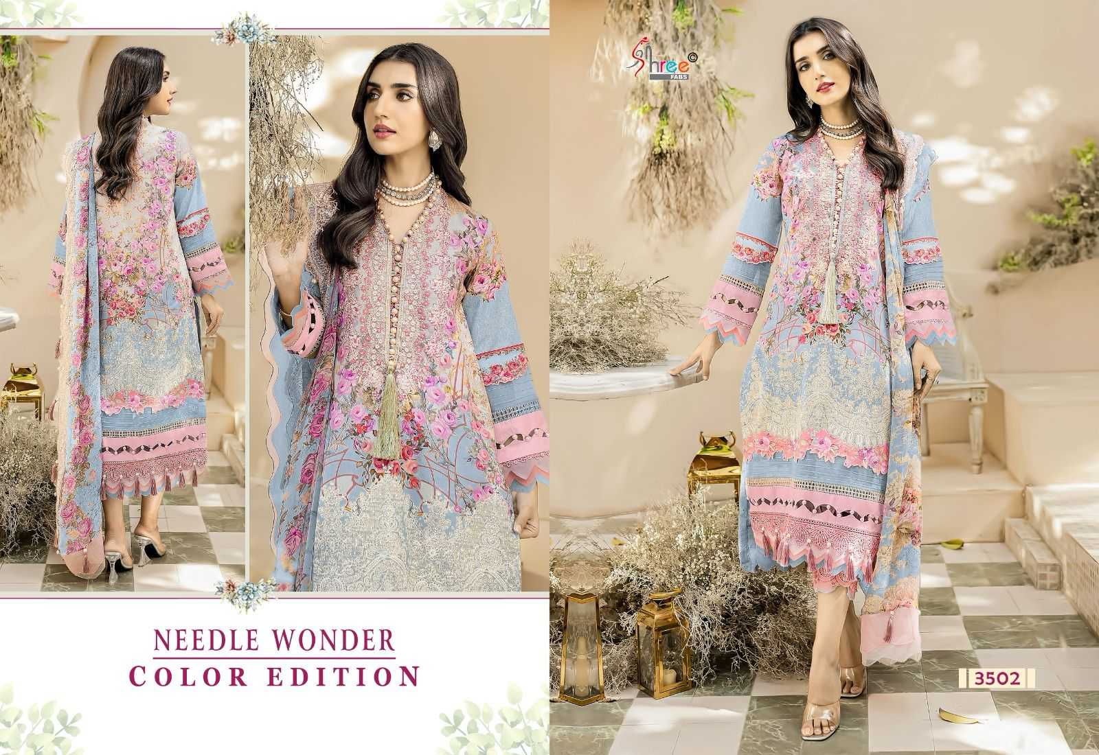 shree fab needle wonder color edition pakistani printed unstitch salwar kameez