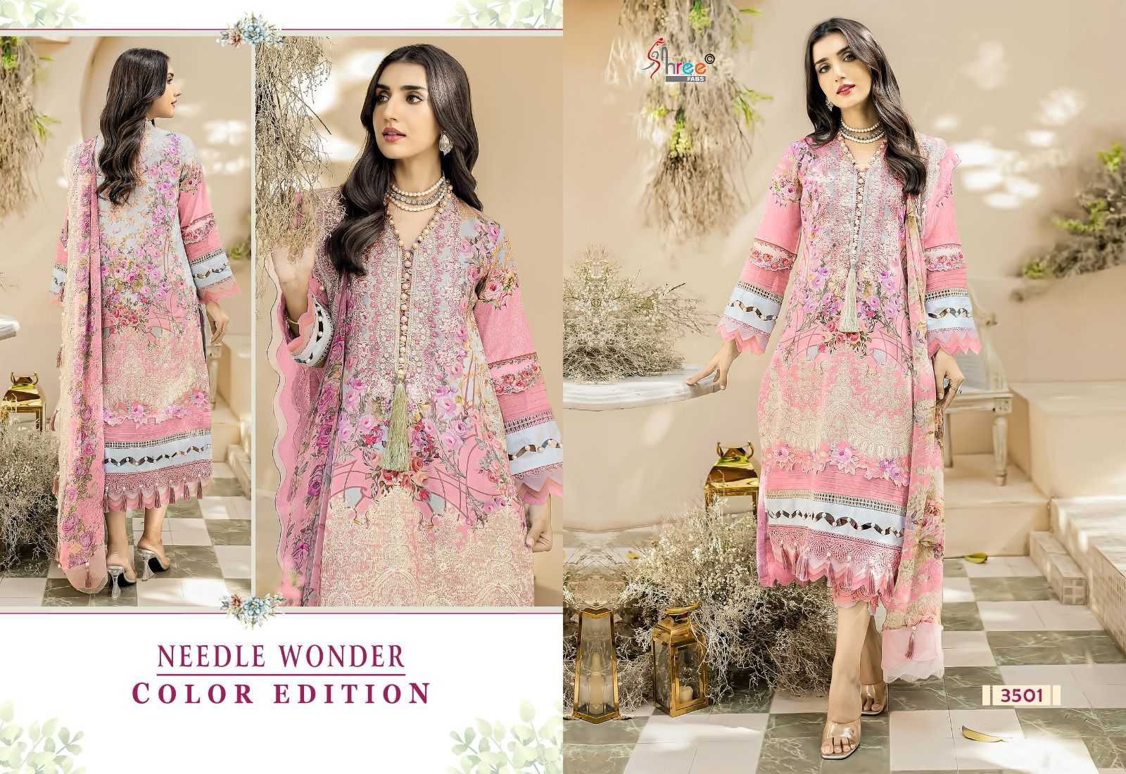 shree fab needle wonder color edition pakistani printed unstitch salwar kameez