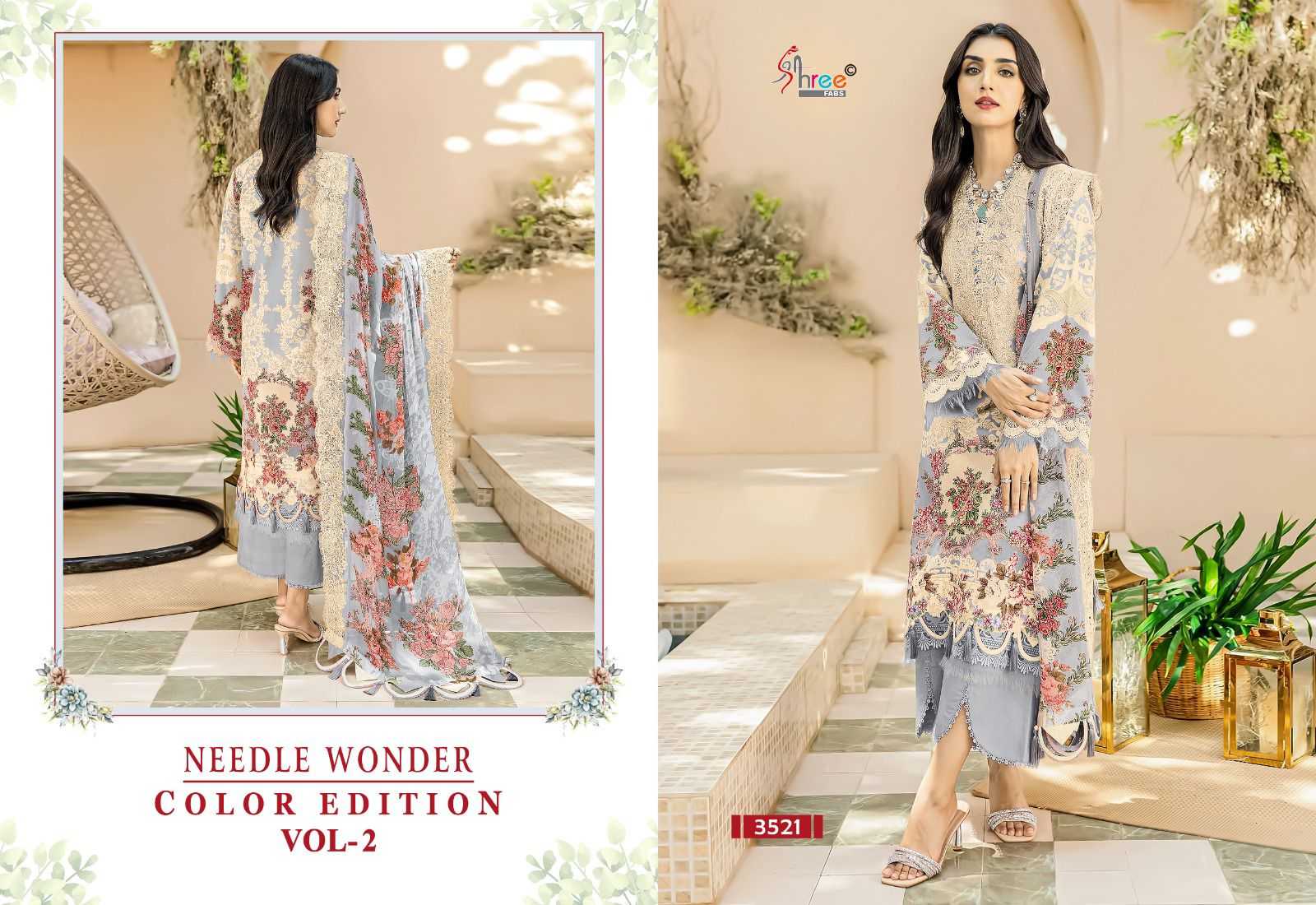 shree fab needle wonder color edition vol 2 beautiful pakistani dress material