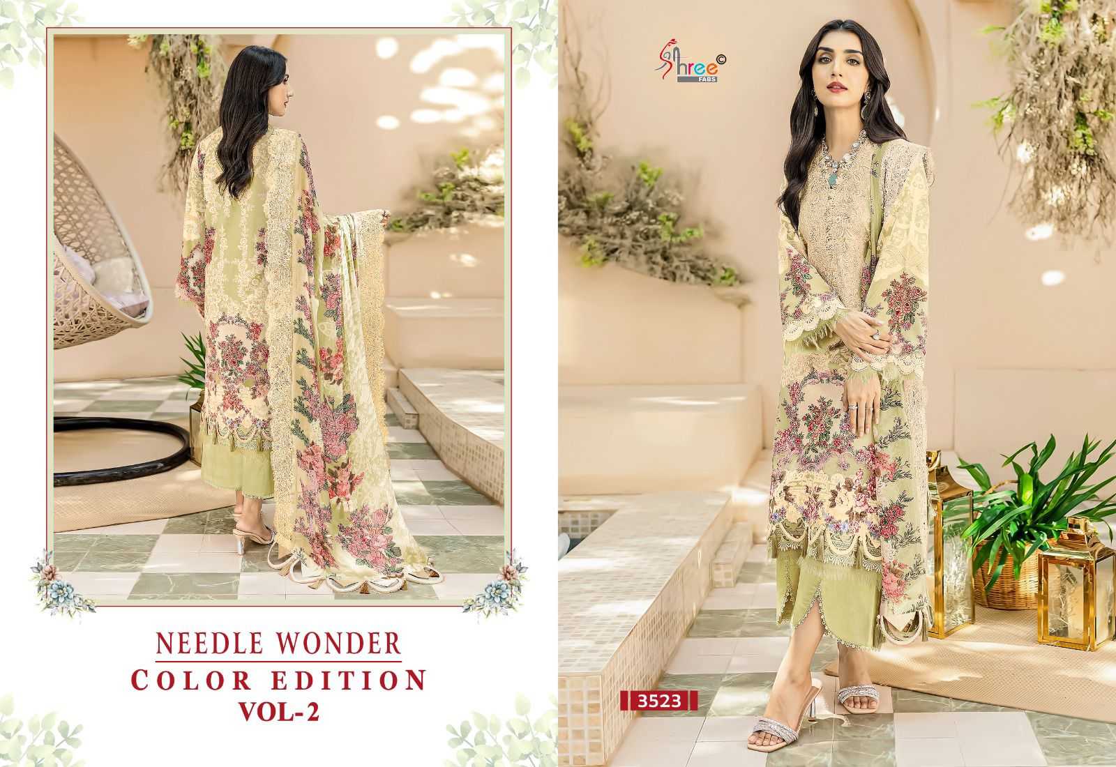 shree fab needle wonder color edition vol 2 beautiful pakistani dress material