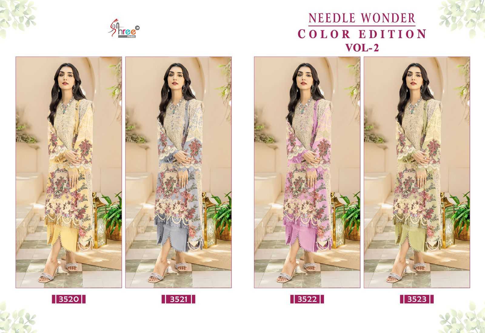 shree fab needle wonder color edition vol 2 beautiful pakistani dress material