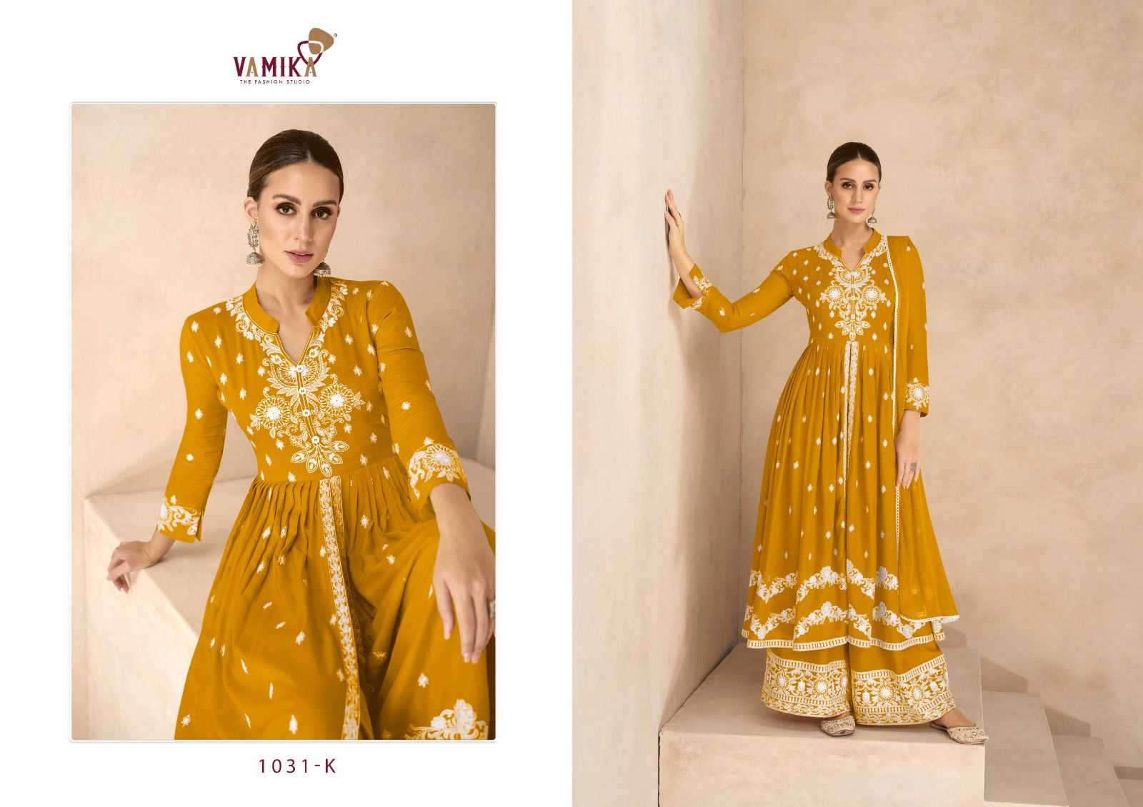 vamika lakhnavi vol 6 hit list beautiful work plazo style salwar kameez