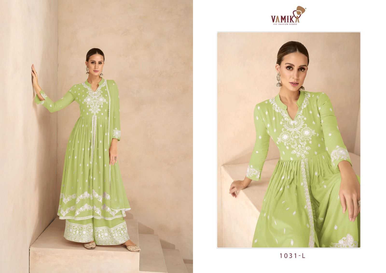 vamika lakhnavi vol 6 hit list beautiful work plazo style salwar kameez