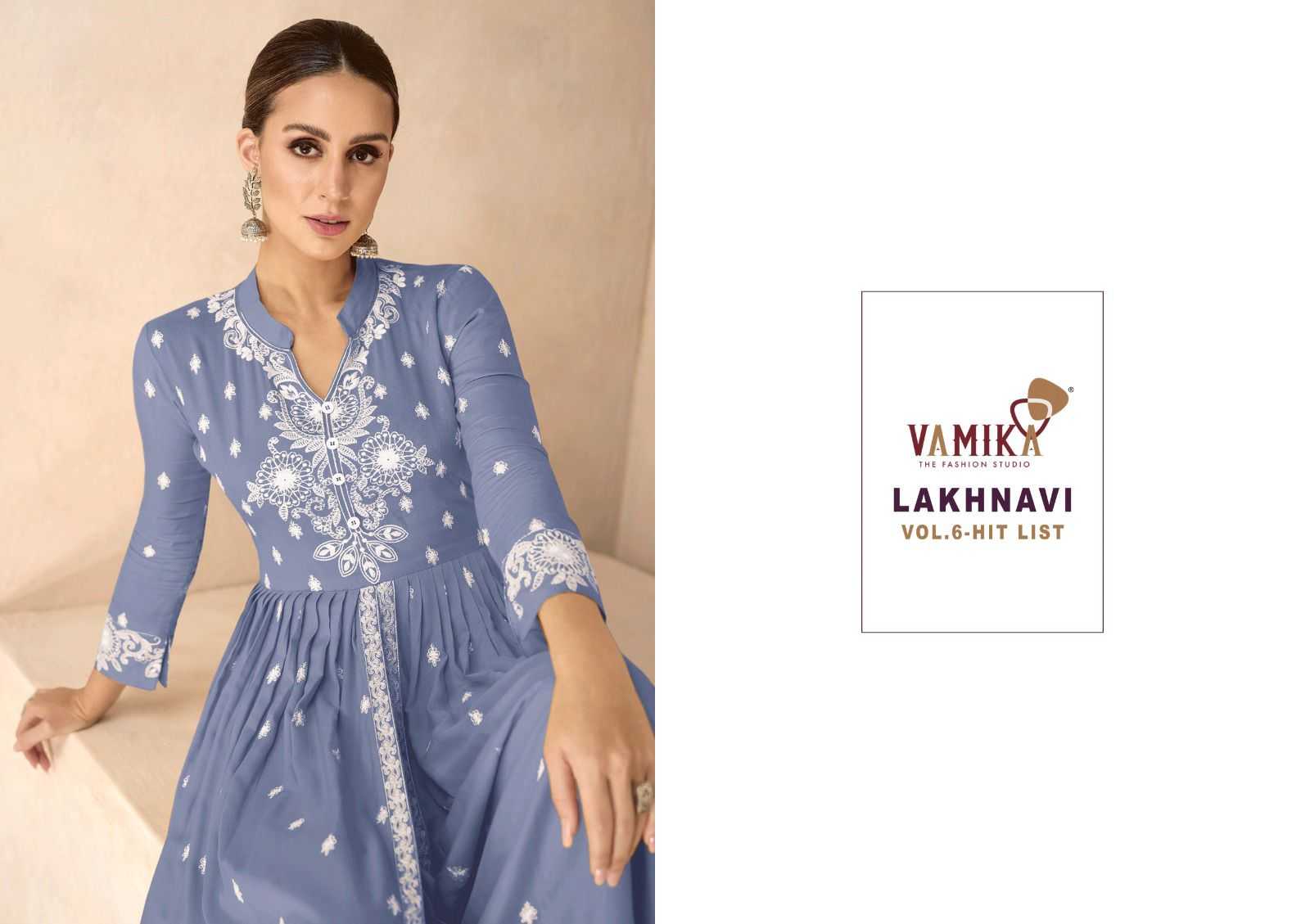 vamika lakhnavi vol 6 hit list beautiful work plazo style salwar kameez