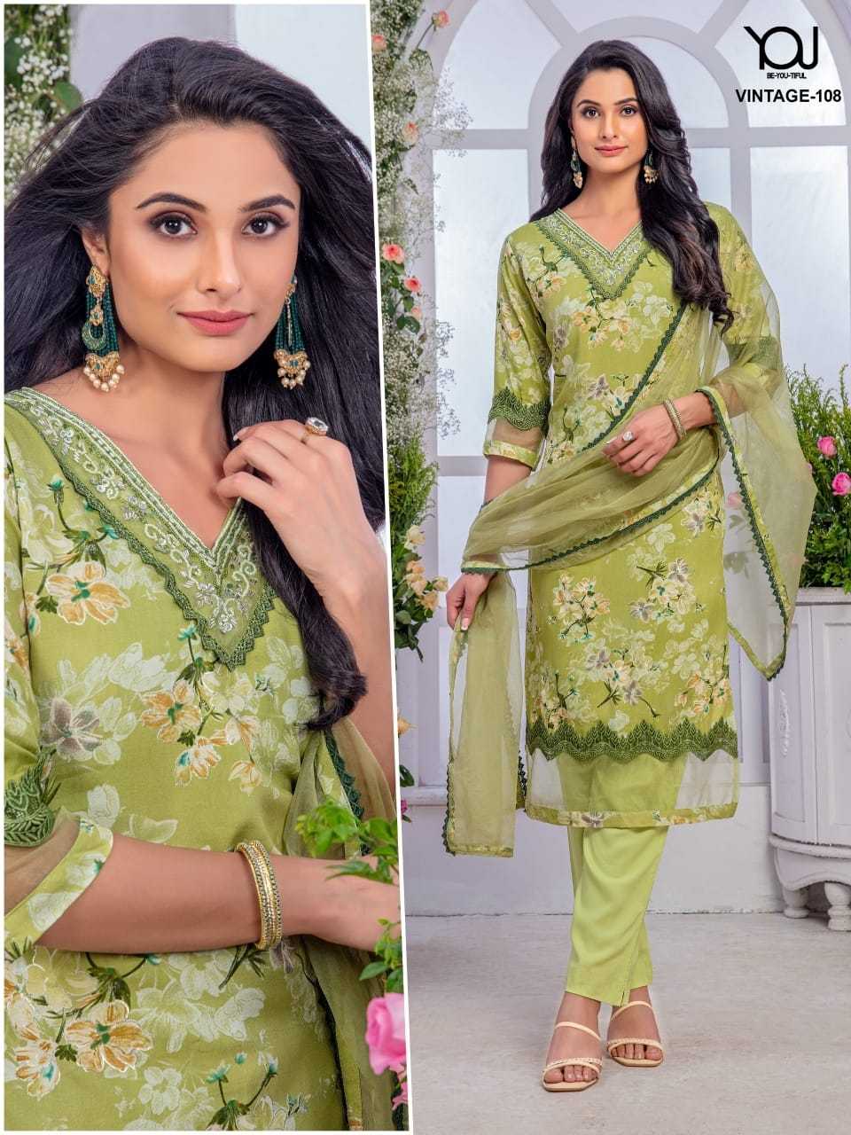 wanna you vintage 107-110 readymade salwar kameez combo set in plus size