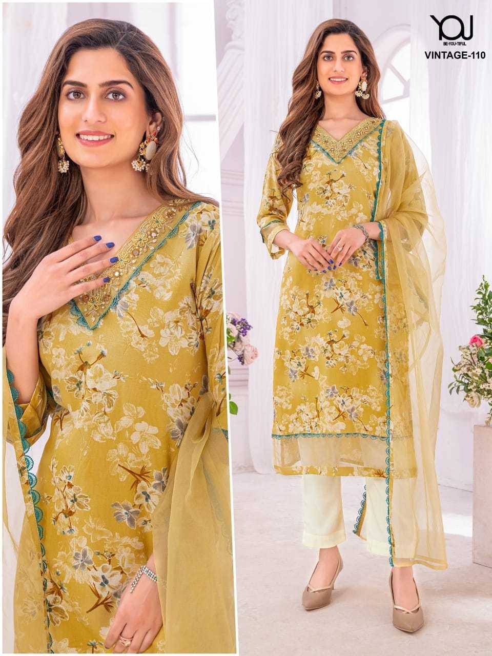 wanna you vintage 107-110 readymade salwar kameez combo set in plus size