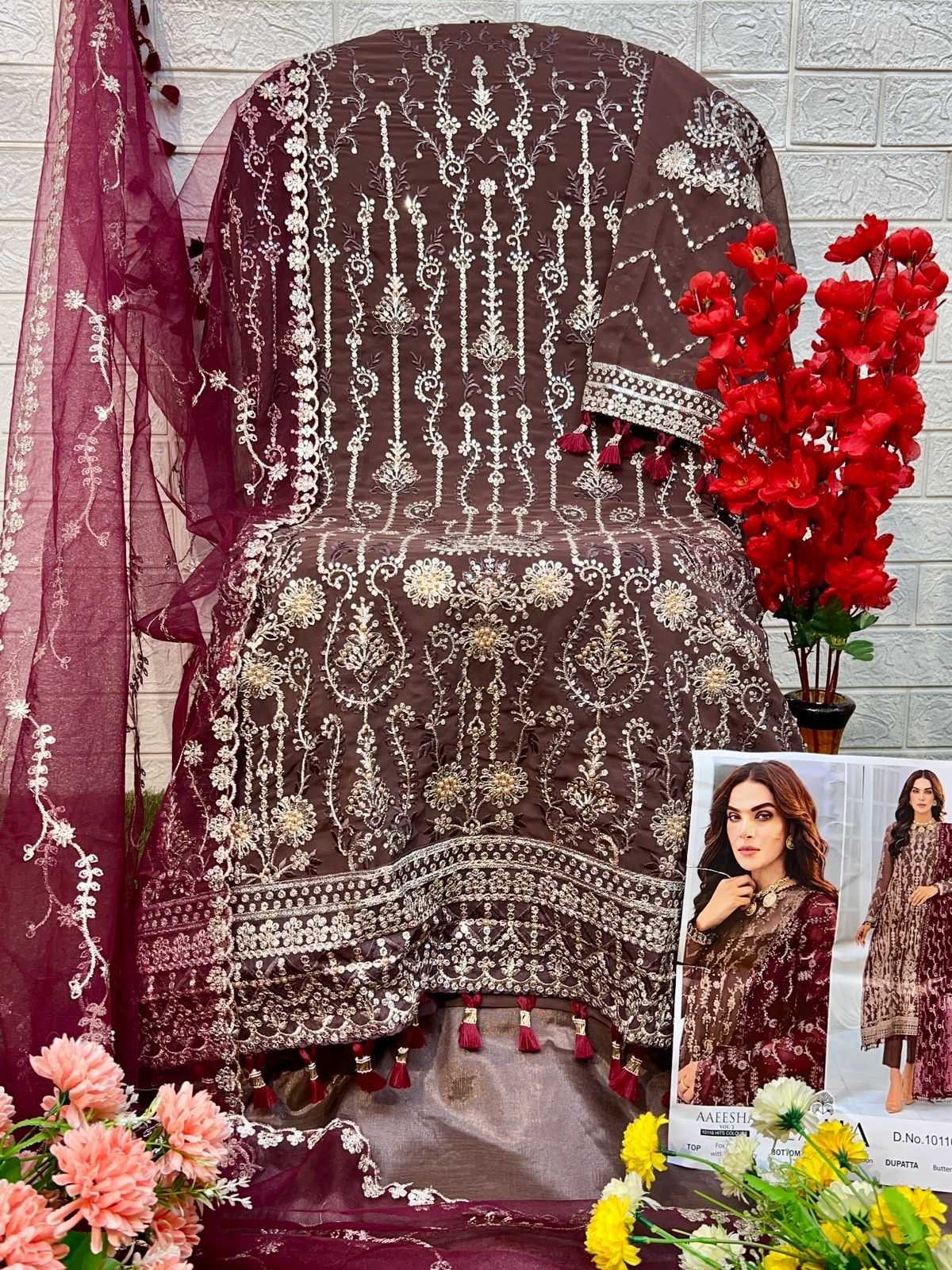 zaha aaeesha vol 2 10116 ijkl hits colors pakistani latest embroidery work unstitch suit 