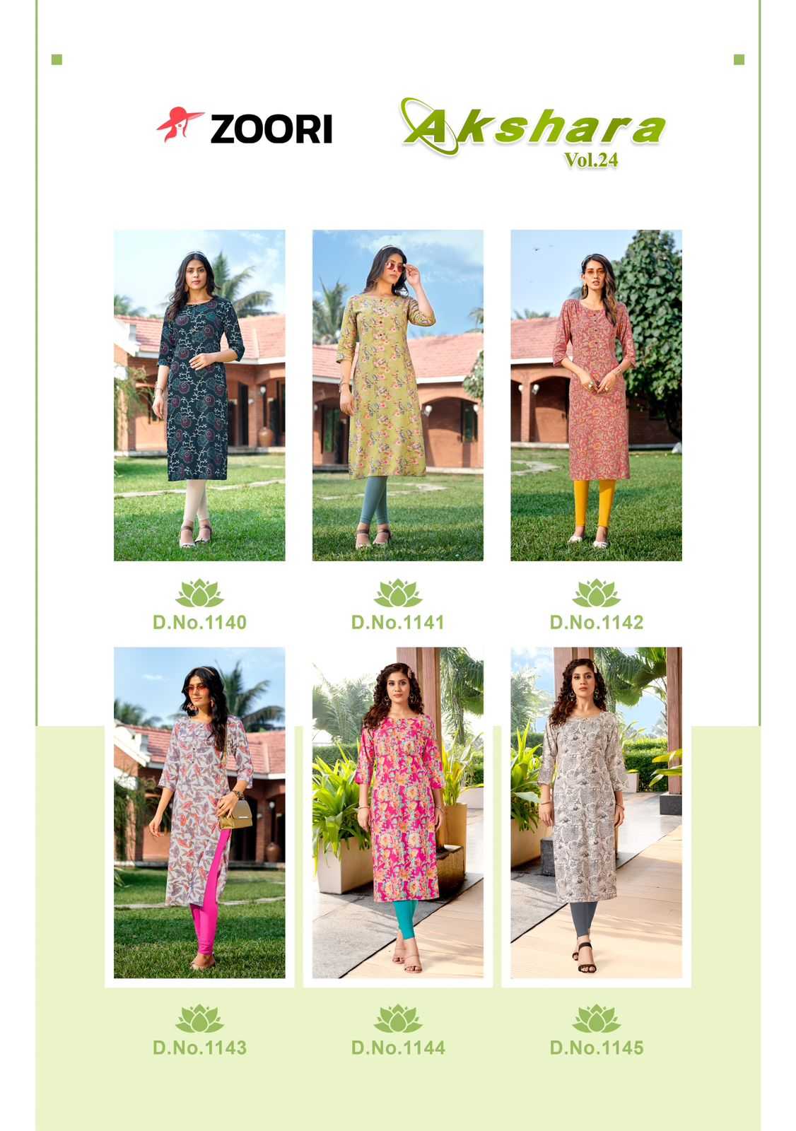 zoori akshara vol 24 fullstitched simple ladies kurti catalog