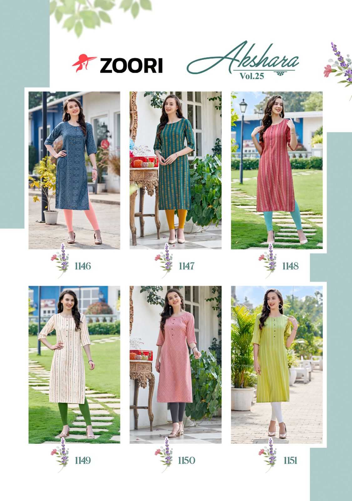 zoori akshara vol 25 readymade simple ladies kurti catalog