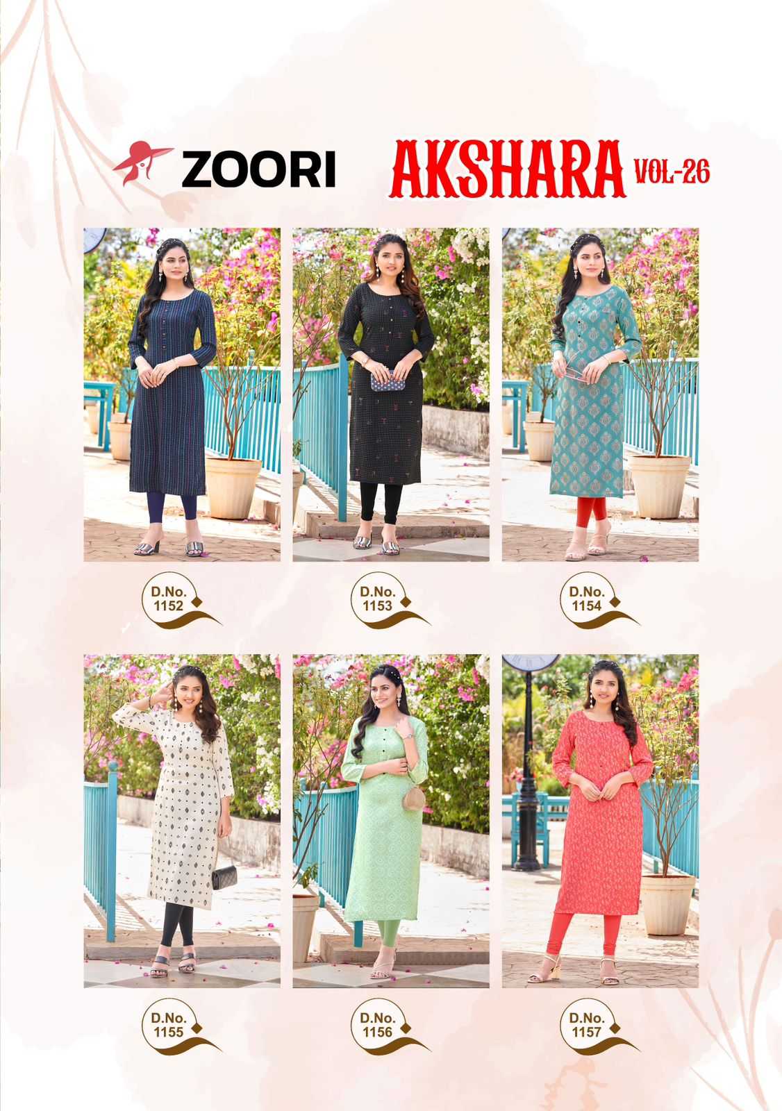 zoori akshara vol 26 stitched fancy rayon straight kurti catalog