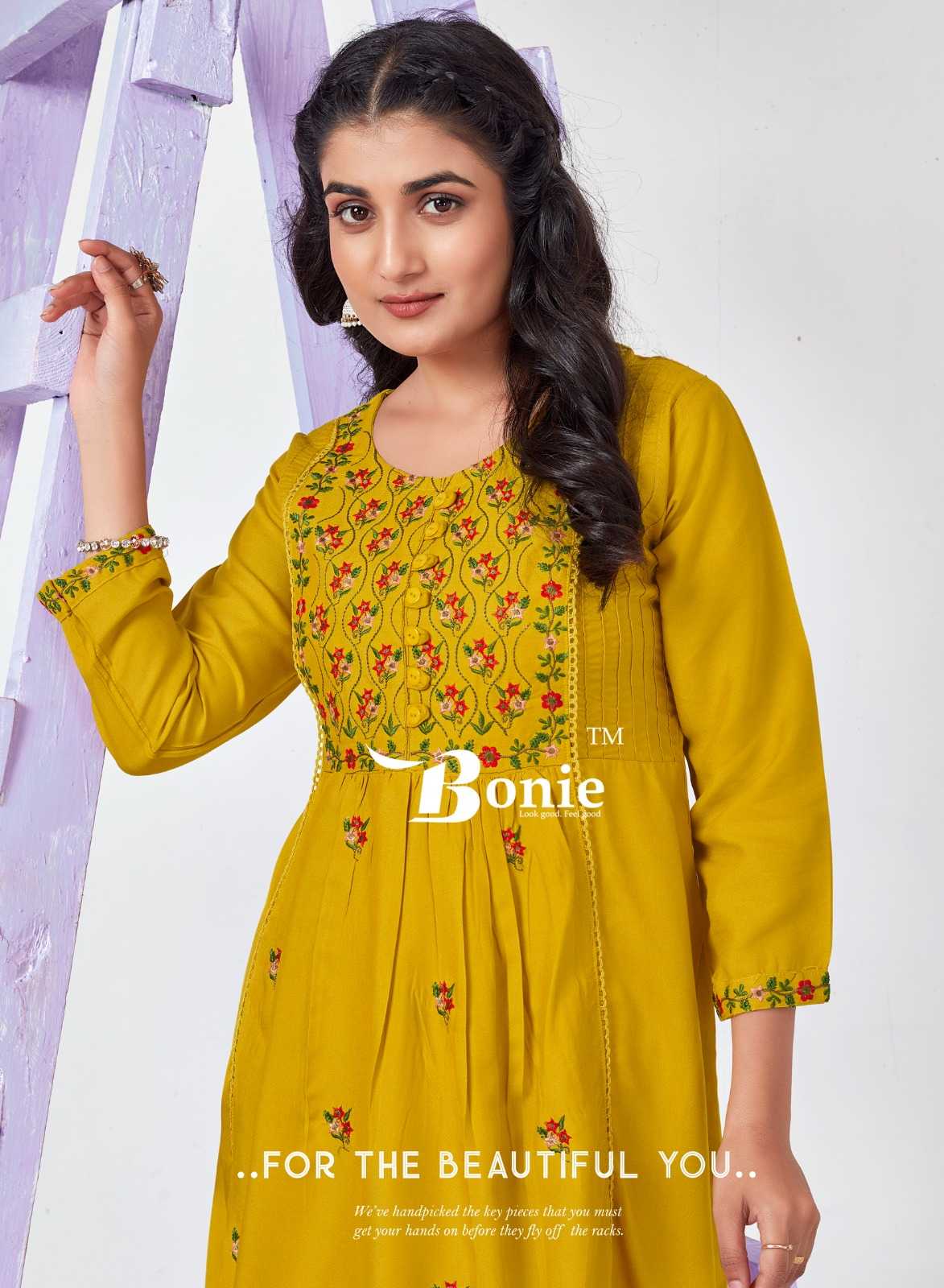 bonie adore vol 4 readymade thread work short kurti collection