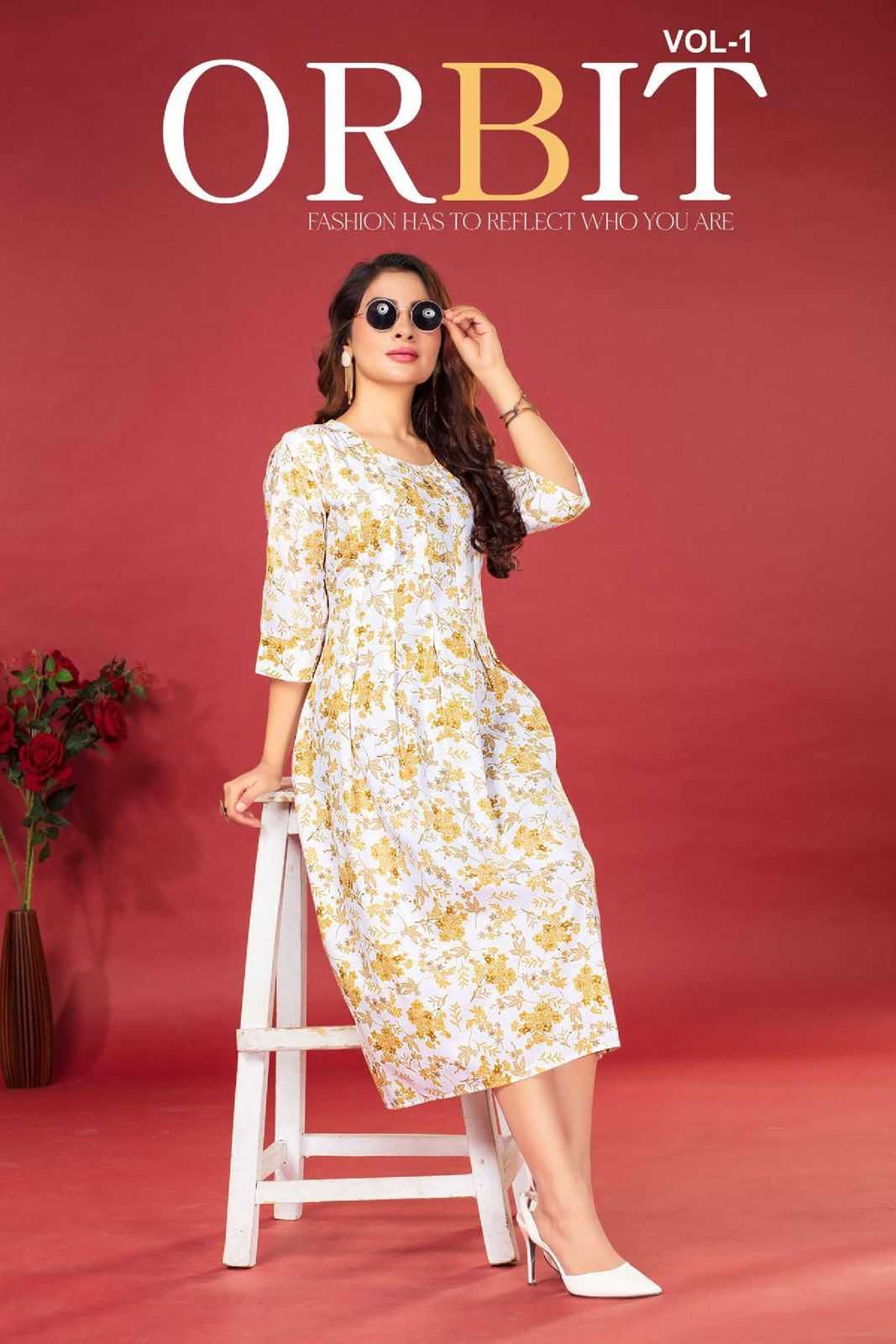 FASHION TALK ORBIT VOL.1 Heavy Capsule Foil Print KURTI CATALOG WHOLESALER BEST RATE